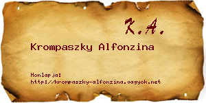 Krompaszky Alfonzina névjegykártya